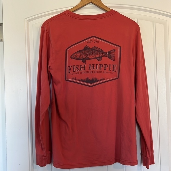 Fish Hippie Long Sleeve Logo T Shirt Size Small - Picture 4 of 4